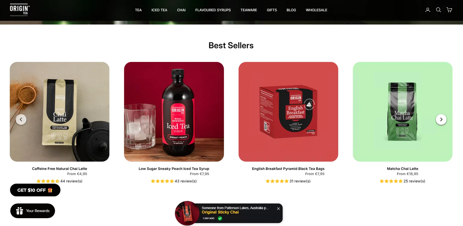 Origin Tea storefront